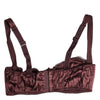 Dolce & Gabbana Burgundy Silk Underwired Balconette Bra Underwear