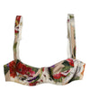 Dolce & Gabbana Beige Floral Balconcino Underwired Bra Underwear