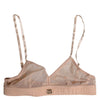 Dolce & Gabbana Powder Pink Nylon DG Logo Non Wire Bra Underwear