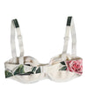 Dolce & Gabbana White Floral Balconette Underwired Bra Underwear