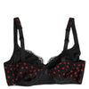 Dolce & Gabbana Black Red Polka Dot Underwired Balconette Underwear