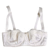 Dolce & Gabbana White Silk Underwired Balconette Bra Underwear