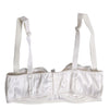 Dolce & Gabbana White Silk Underwired Balconette Bra Underwear