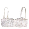 Dolce & Gabbana White Silk Underwired Balconette Bra Underwear
