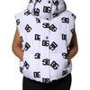 Dolce & Gabbana White Black DG Mania Polyester Puffer Jacket