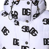Dolce & Gabbana White Black DG Mania Polyester Puffer Jacket