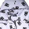 Dolce & Gabbana White Black DG Mania Polyester Puffer Jacket