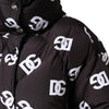 Dolce & Gabbana Black DG Mania Puffer Quilted Long Coat Jacket