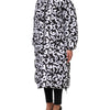 Dolce & Gabbana Black White DG Mania Hooded Long Coat Jacket