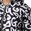Dolce & Gabbana Black White DG Mania Hooded Long Coat Jacket
