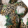 Dolce & Gabbana Multicolor Leopard Rose Puffer Quilted Jacket