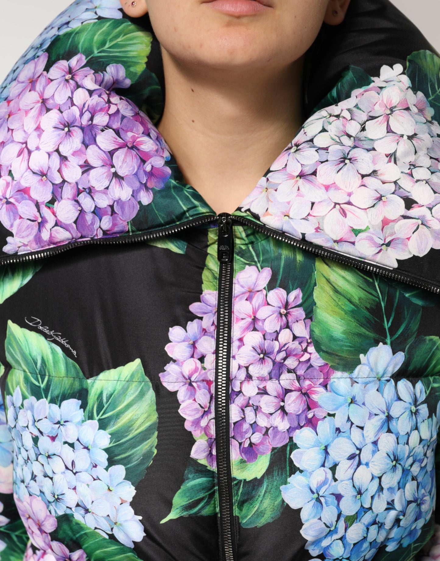 Dolce & Gabbana Multicolor Floral Print Puffer Quilted Jacket