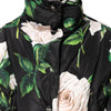Dolce & Gabbana Black Floral Print Puffer Quilted Jacket