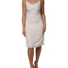 Dolce & Gabbana White Lace Gold DG Logo Silk Dress Sleepwear