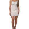 Dolce & Gabbana White Lace DG Logo Silk Dress Sleepwear