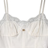 Dolce & Gabbana White Lace DG Logo Silk Dress Sleepwear