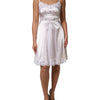 Dolce & Gabbana White Lace Gold DG Logo Silk Dress Sleepwear