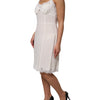 Dolce & Gabbana White Lace Gold DG Logo Silk Dress Sleepwear