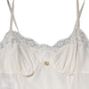 Dolce & Gabbana White Lace Gold DG Logo Silk Dress Sleepwear