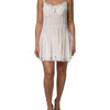 Dolce & Gabbana White Lace Gold DG Logo Silk Dress Sleepwear