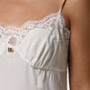 Dolce & Gabbana White Lace Gold DG Logo Silk Dress Sleepwear