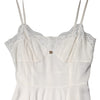 Dolce & Gabbana White Lace Gold DG Logo Silk Dress Sleepwear