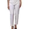Dolce & Gabbana White Wool Mid Waist Tapered Pants