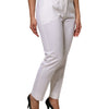 Dolce & Gabbana White Wool Mid Waist Tapered Pants