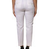 Dolce & Gabbana White Wool Mid Waist Tapered Pants