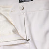 Dolce & Gabbana White Wool Mid Waist Tapered Pants