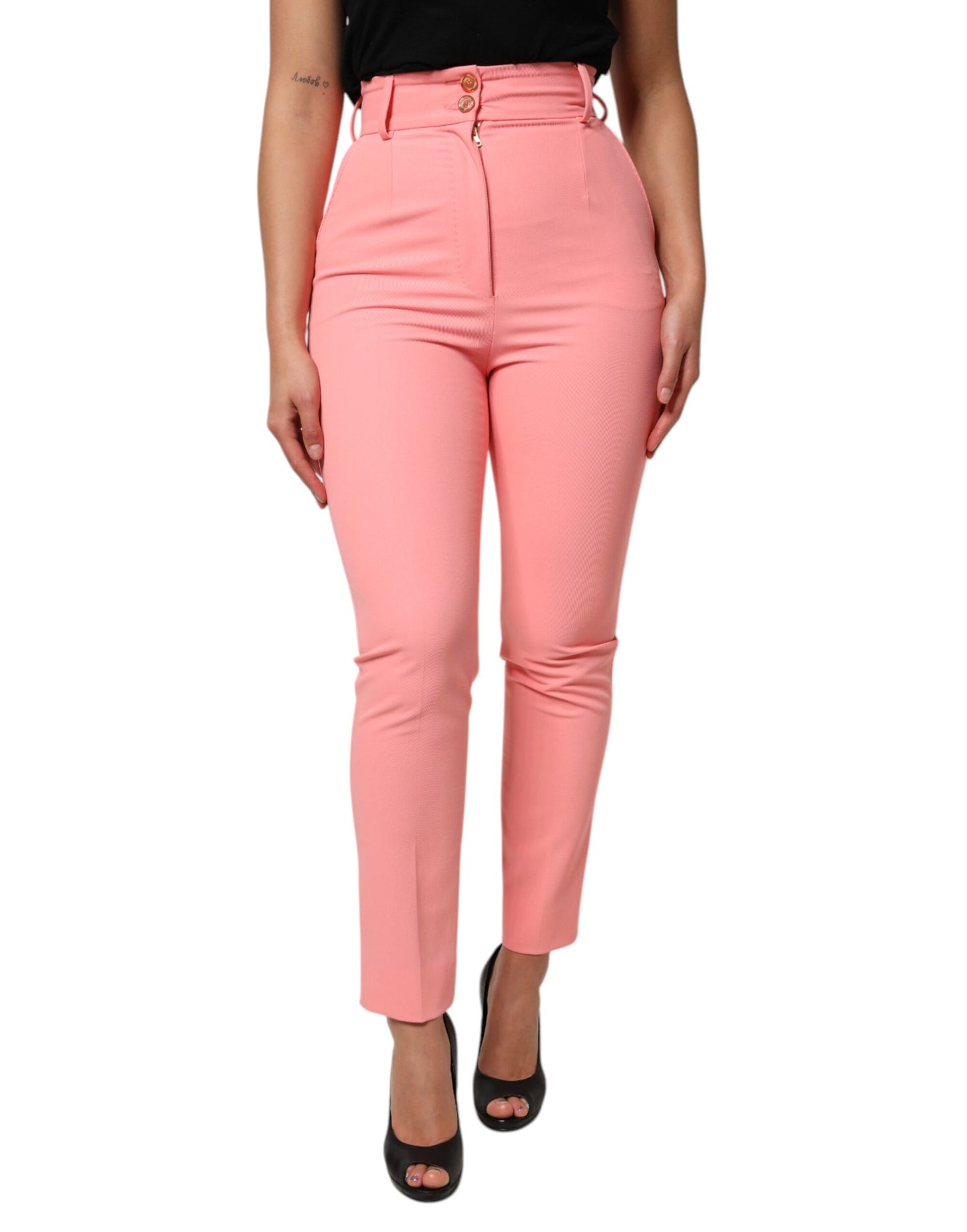 Dolce & Gabbana Pink High Waist Dress Tapered Pants