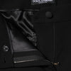 Dolce &amp; Gabbana – Schwarze, hoch taillierte Karottenhose aus Wolle