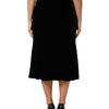 Dolce & Gabbana Black High Waist Fit Flared Midi Skirt