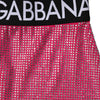 Dolce & Gabbana Pink Rhinestone Embellished Logo Mini Skirt