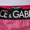Dolce & Gabbana Pink Rhinestone Embellished Logo Mini Skirt