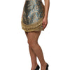 Dolce & Gabbana Blue Floral Jacquard Tasseled Mini Skirt