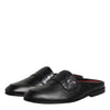 Dolce & Gabbana Black Calfskin Leather Slip On Loafers Shoes