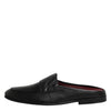 Dolce & Gabbana Black Calfskin Leather Slip On Loafers Shoes