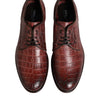 Dolce & Gabbana Burgundy Leather Lace Up Derby Dress Shoes