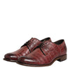 Dolce & Gabbana Burgundy Leather Lace Up Derby Dress Shoes