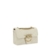 PINKO White Calf Leather Bos Taurus Shoulder Bag