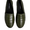 Dolce & Gabbana Green Exotic Leather Espadrilles Slip On Shoes