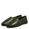 Dolce & Gabbana Green Exotic Leather Espadrilles Slip On Shoes