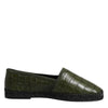 Dolce & Gabbana Green Exotic Leather Espadrilles Slip On Shoes