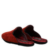 Dolce & Gabbana Orange Suede Slides Flat Slipper Shoes