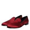 Dolce & Gabbana Red Velvet Slip On Loafers Formal Shoes