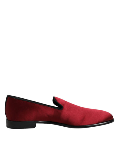 Dolce &amp; Gabbana – Slipper aus rotem Samt, formelle Schuhe