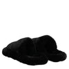Dolce & Gabbana Black Polyester Velvet Slides Slipper Shoes