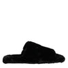 Dolce & Gabbana Black Polyester Velvet Slides Slipper Shoes