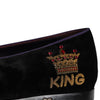 Dolce & Gabbana Black DG Crown Embroidery Loafers Slip On Shoes